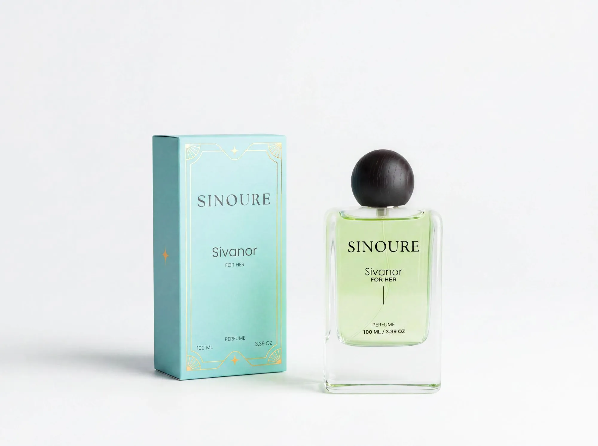 Sinoure Sivanor For Her perfume with packaging box on white background
